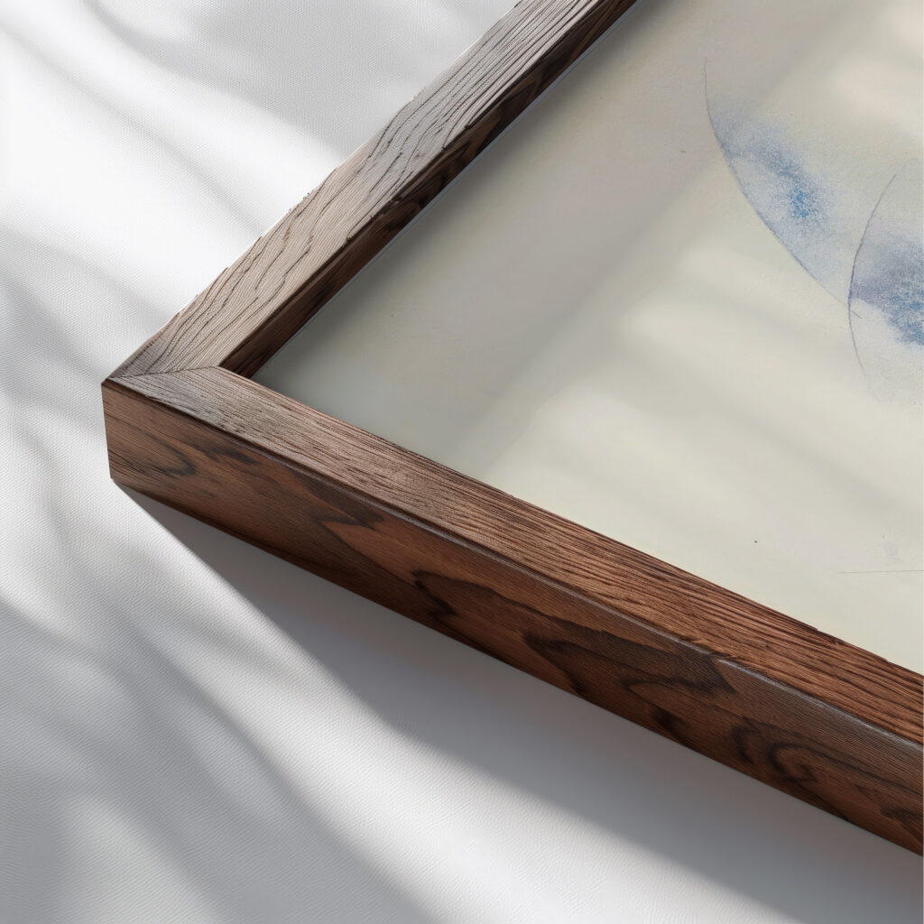 Bermuda No. 4 1917 Charles Demuth close up dark wood mockup