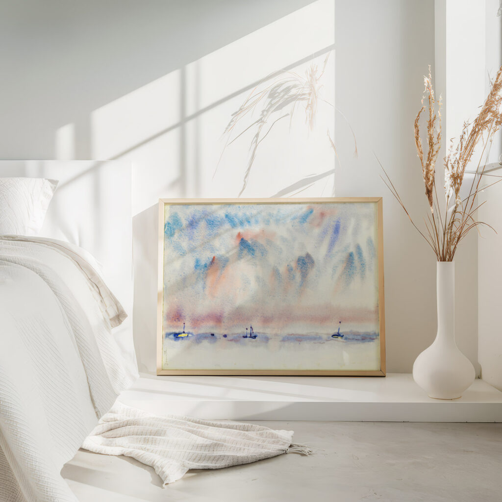 Bermuda Sky and Sea with Boats circa 1917 Charles Demuth 4 mockup