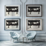 Besneeuwd plein met twee bomen 1928 Dick Ket framed posters mockup