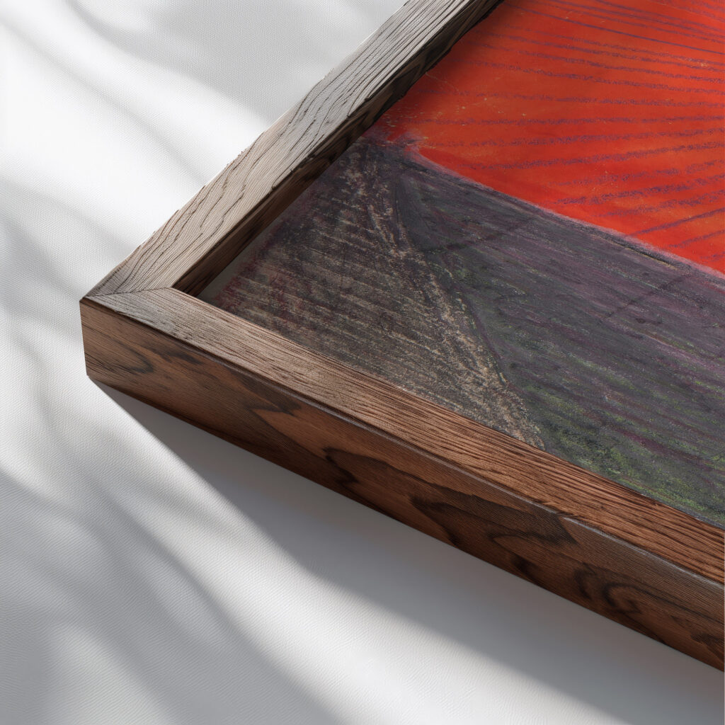 Biada artyscie biada i bieda po stokroc biada 1948 Marian Kopf close up dark wood mockup