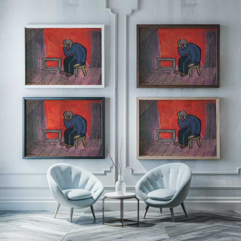 Biada artyscie biada i bieda po stokroc biada 1948 Marian Kopf framed posters mockup