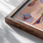 Birds of the Baltic Sea II 1989 Tiit Paasuke close up dark wood mockup