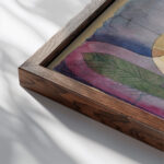 Black Columns in a Landscape 1919 Paul Klee close up dark wood mockup