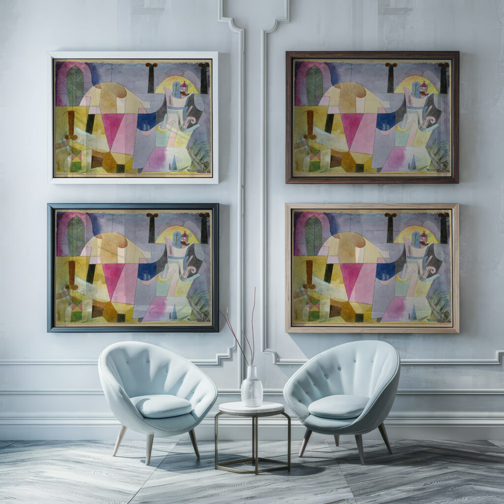 Black Columns in a Landscape 1919 Paul Klee framed posters mockup