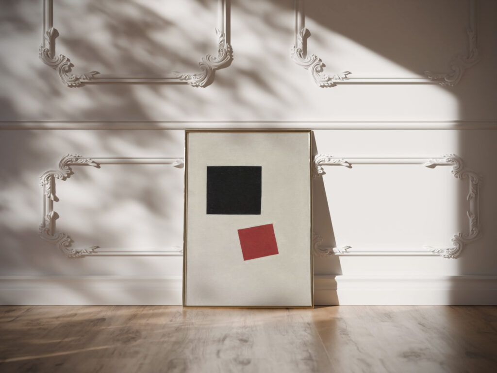 Black Square and Red Square 1915 Kazimir Malevich video mockup