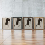 Black and White Collage 1913 Georges Braque framed posters mockup