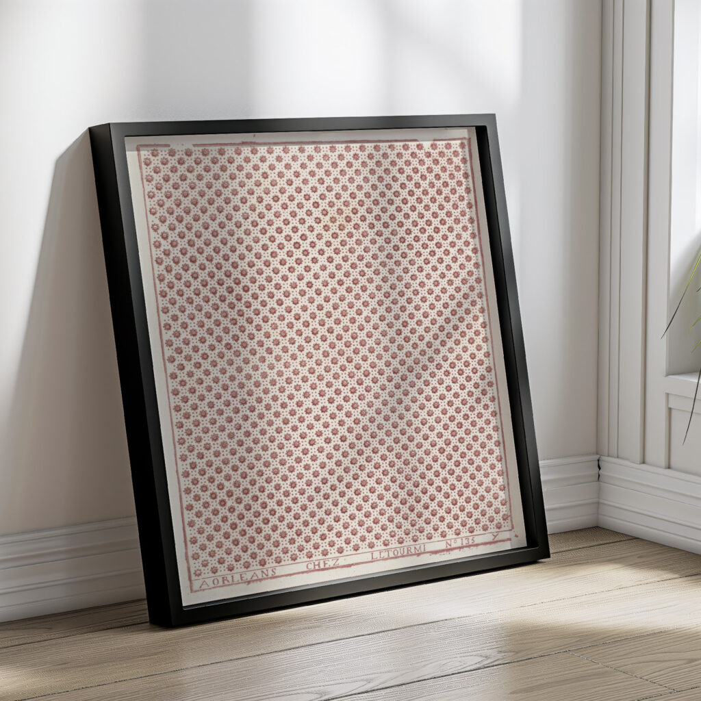 Blad met alternerend patroon van bloemen en vier punten Unknown 4 mockup