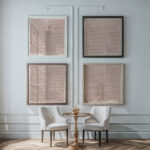 Blad met alternerend patroon van bloemen en vier punten Unknown framed posters mockup