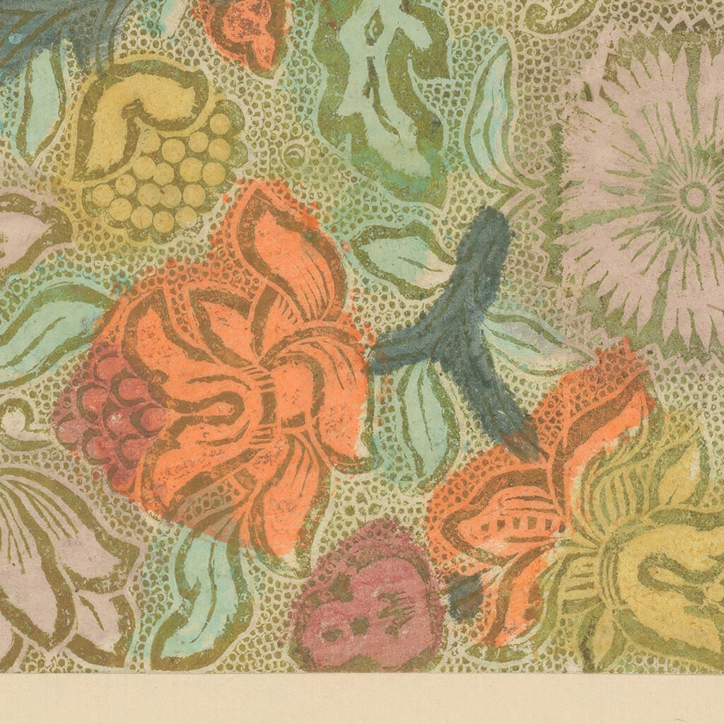 Blad met bloemen en vruchten met puntenfond 1750 1800 Unknown 8 mockup