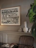 Blad met drie stroken afbeeldingen paarden dansende mensen en maskers 1891 Leo Gestel video mockup