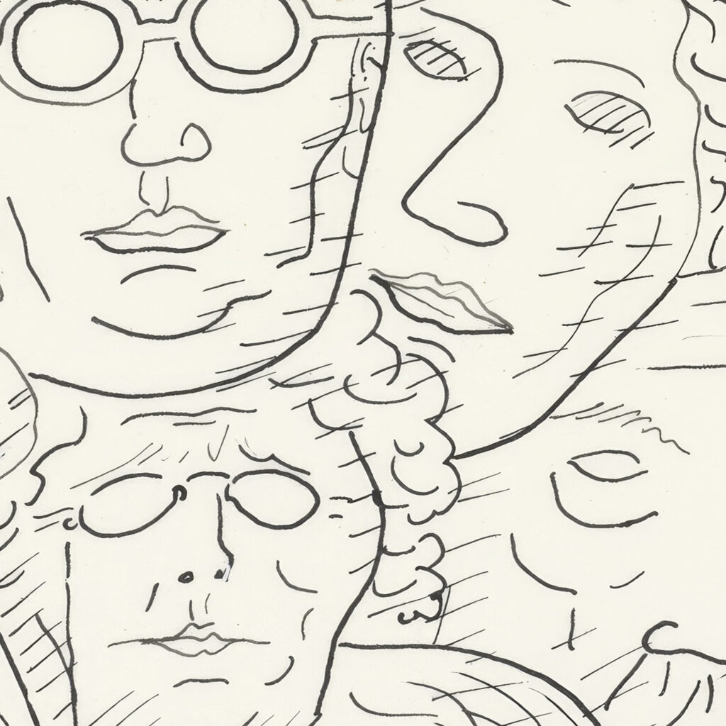 Blad met hoofden 1891 Leo Gestel 8 mockup