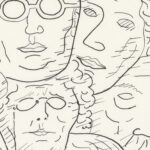 Blad met hoofden 1891 Leo Gestel 8 mockup