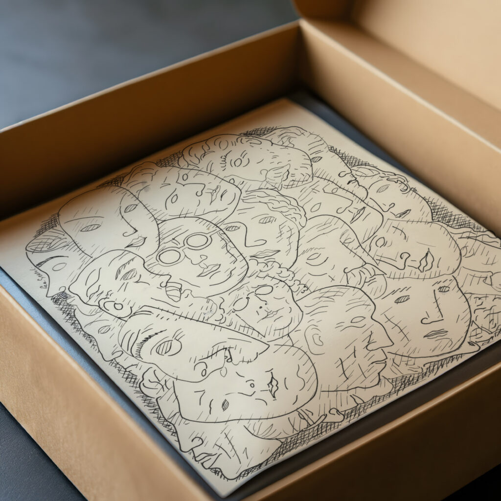 Blad met hoofden 1891 Leo Gestel video mockup