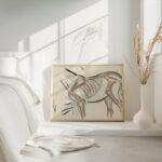 Blad met schets van een paard 1891 Leo Gestel 4 mockup