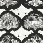 Blad met zeventien vignetten met verbeeldingen van de twaalf maanden en bloemen met meisjesgezichten 1830 Eugen Napoleon Neureuther 8 mockup