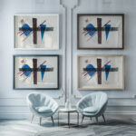 Blau in Rund und Spitz 1933 Wassily Kandinsky framed posters mockup Blau in Rund und Spitz 1933 Wassily Kandinsky framed posters mockup