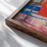 Blaue Kuh 1913 1914 Franz Marc close up dark wood mockup