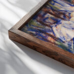 Blaue Magnolie 1929 Christian Rohlfs close up dark wood mockup