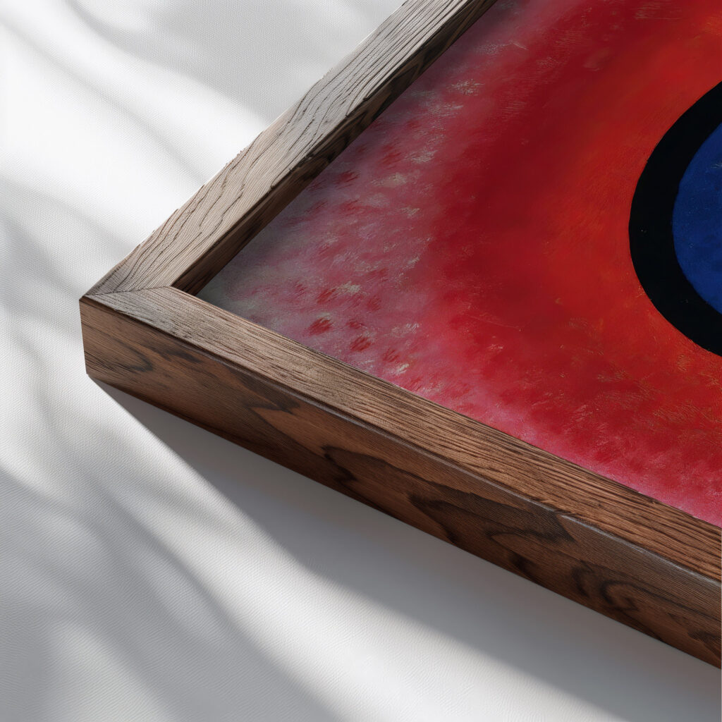 Blauer Kreis No. 2 Cercle Bleu Ii 1925 Wassily Kandinsky close up dark wood mockup