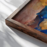 Blaues Pferd 1915 Alexej von Jawlensky close up dark wood mockup