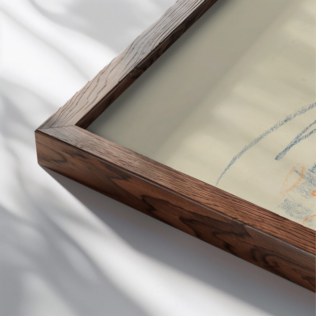 Blaurote Gebirgslandschaft 1919 Ernst Ludwig Kirchner close up dark wood mockup