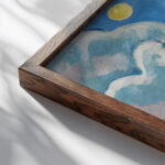 Blick uber das Gental 1918 August Babberger close up dark wood mockup