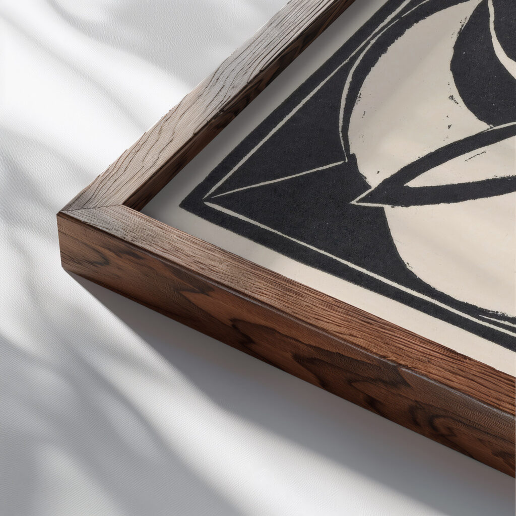 Bloemen in een kruik 1925 M.A. van Dugteren close up dark wood mockup