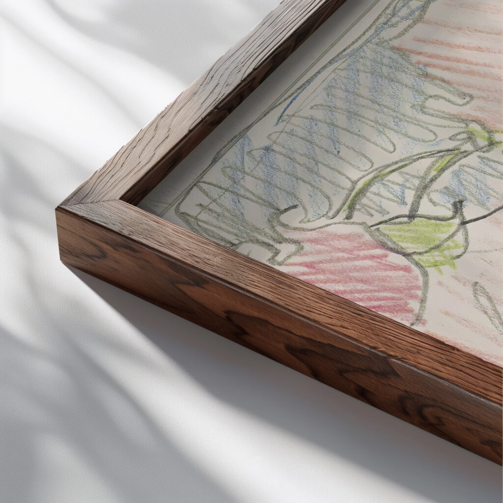 Bloemen in een vaas 1916 Reijer Stolk close up dark wood mockup