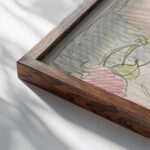 Bloemen in een vaas 1916 Reijer Stolk close up dark wood mockup