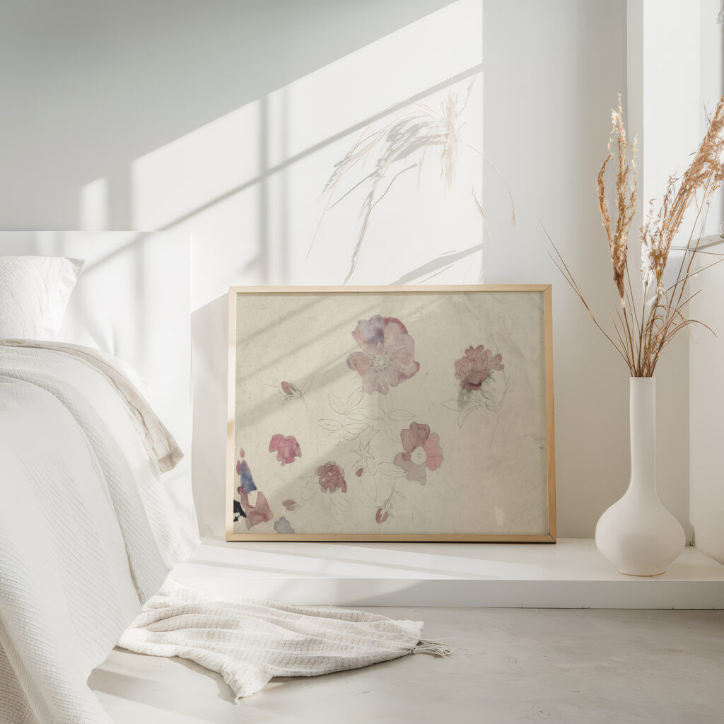 Bloemenstudies in paars en roze 1874 Carel Adolph Lion Cachet 4 mockup