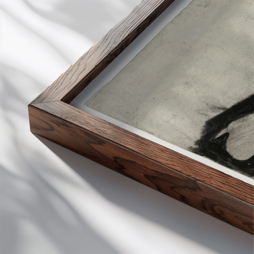 Bloemstudie III 1874 1945 Carel Adolph Lion Cachet close up dark wood mockup