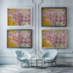 Blooming azaleas 1911 Augusto Giacometti framed posters mockup