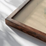 Blue 1808 Mary Gartside close up dark wood mockup