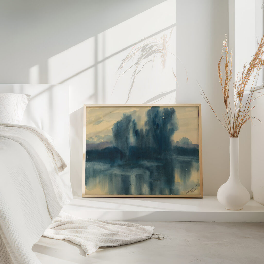 Blue Mood over a Lake 1922 Zolo Palugyay 4 mockup