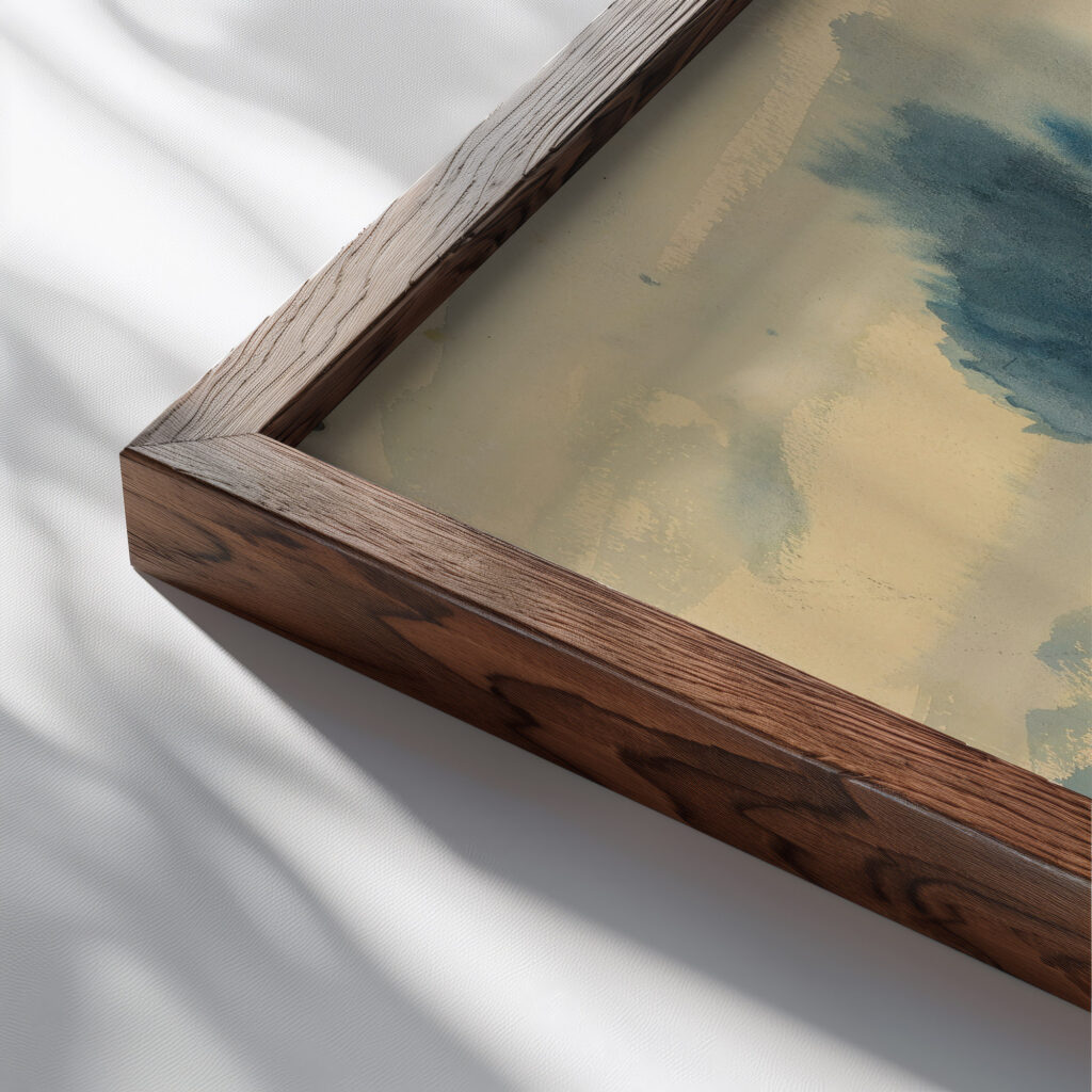 Blue Mood over a Lake 1922 Zolo Palugyay close up dark wood mockup