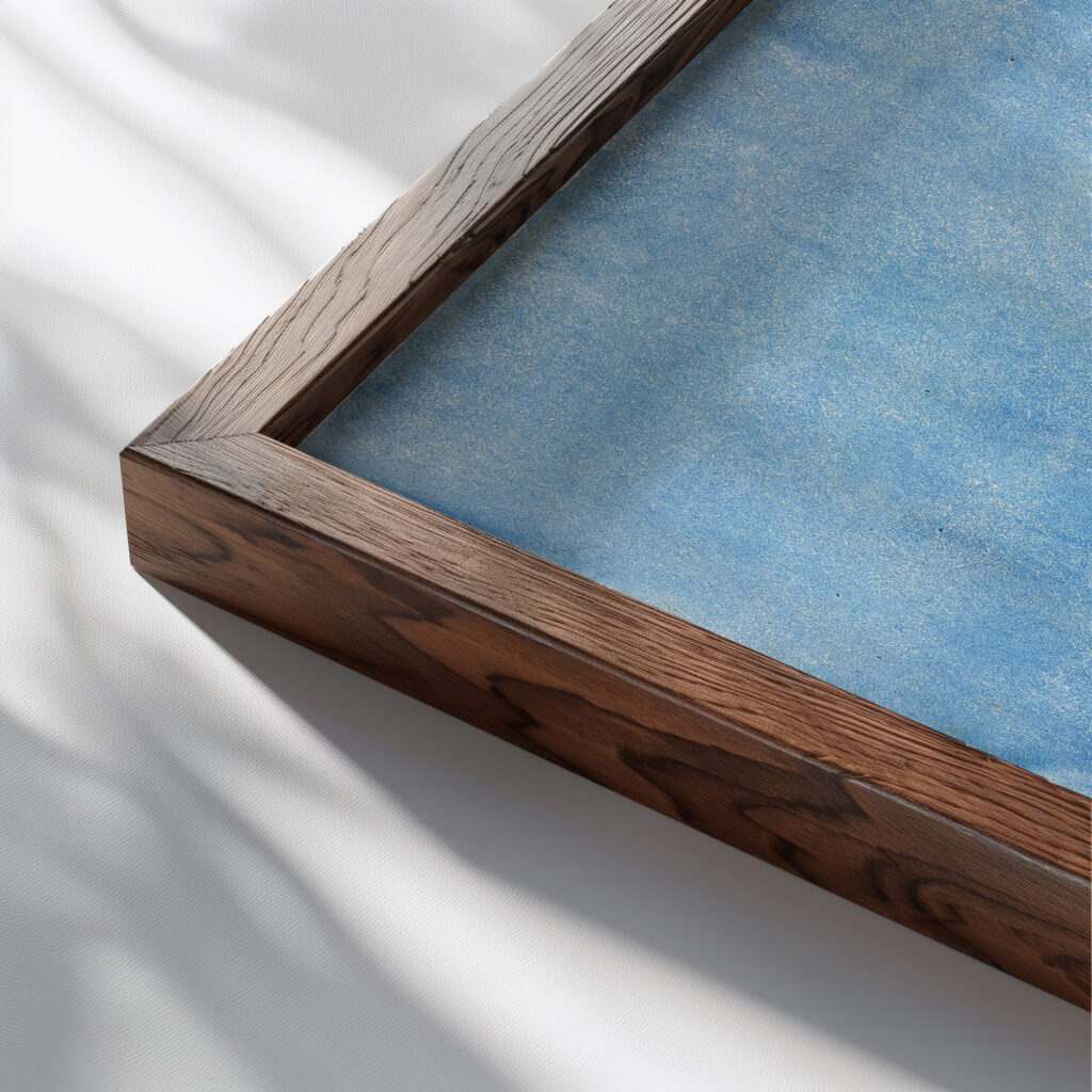 Blue Night London circa 1894 1909 Joseph Pennell close up dark wood mockup
