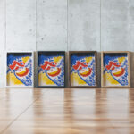 Blue Red and Yellow Figures Jules Schmalzigaug framed posters mockup