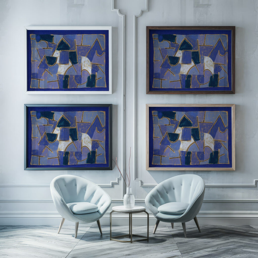 Blue night 1937 Paul Klee framed posters mockup