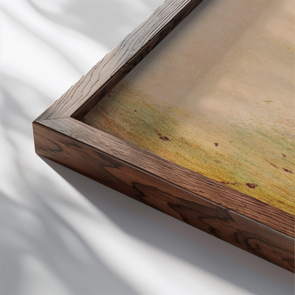 Bluhender Kaktus 1933 Christian Rohlfs close up dark wood mockup