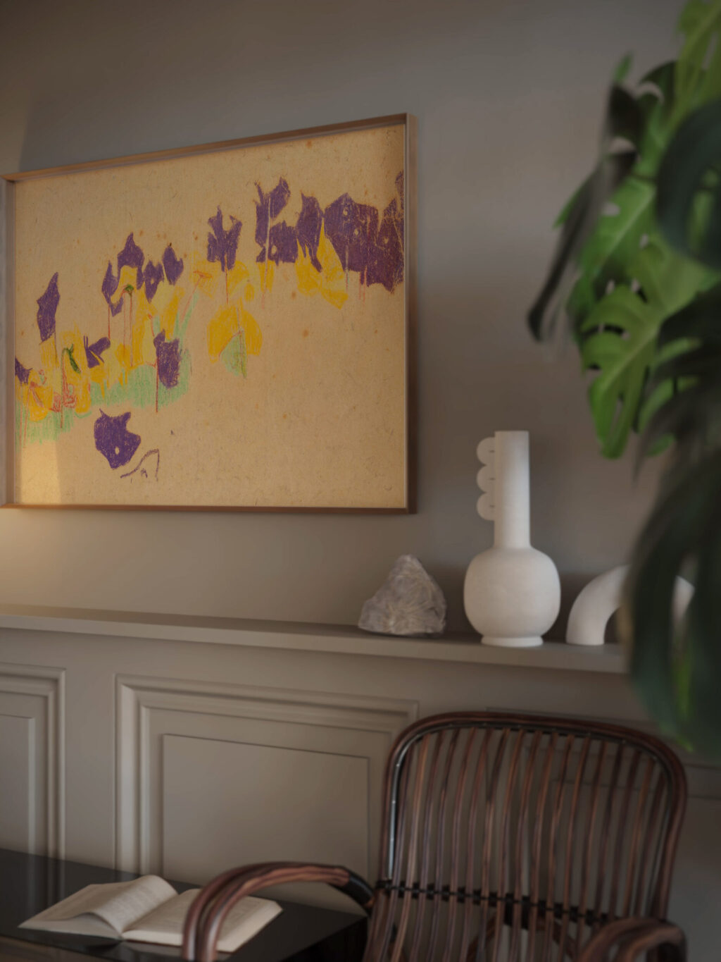 Blumen im Schlossgarten Krumau 1908 Egon Schiele video mockup