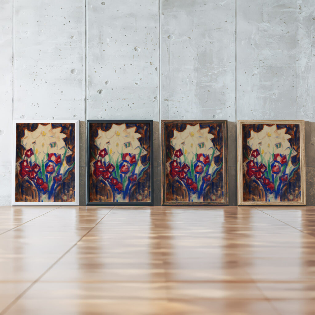 Blumenstillleben Um 1916 Christian Rohlfs framed posters mockup