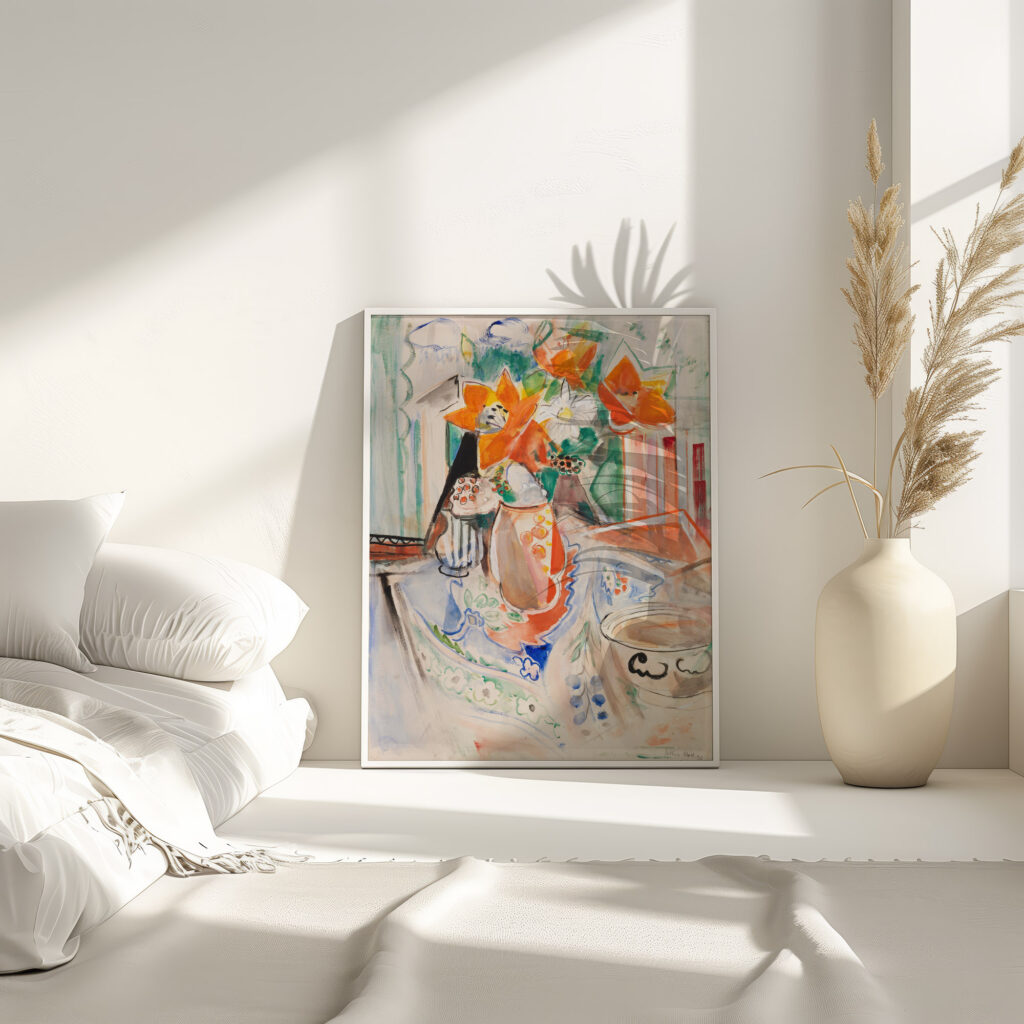 Blumenstillleben mit Schussel und gestreiftem Krug Oskar Moll 4 mockup Blumenstillleben mit Schussel und gestreiftem Krug Oskar Moll 4 mockup