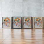 Blumenstillleben mit Schussel und gestreiftem Krug Oskar Moll framed posters mockup Blumenstillleben mit Schussel und gestreiftem Krug Oskar Moll framed posters mockup