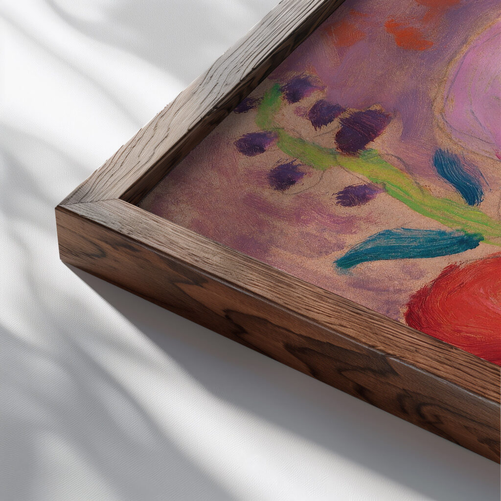 Blumenstrauss in Vase 1916 Alexej von Jawlensky close up dark wood mockup