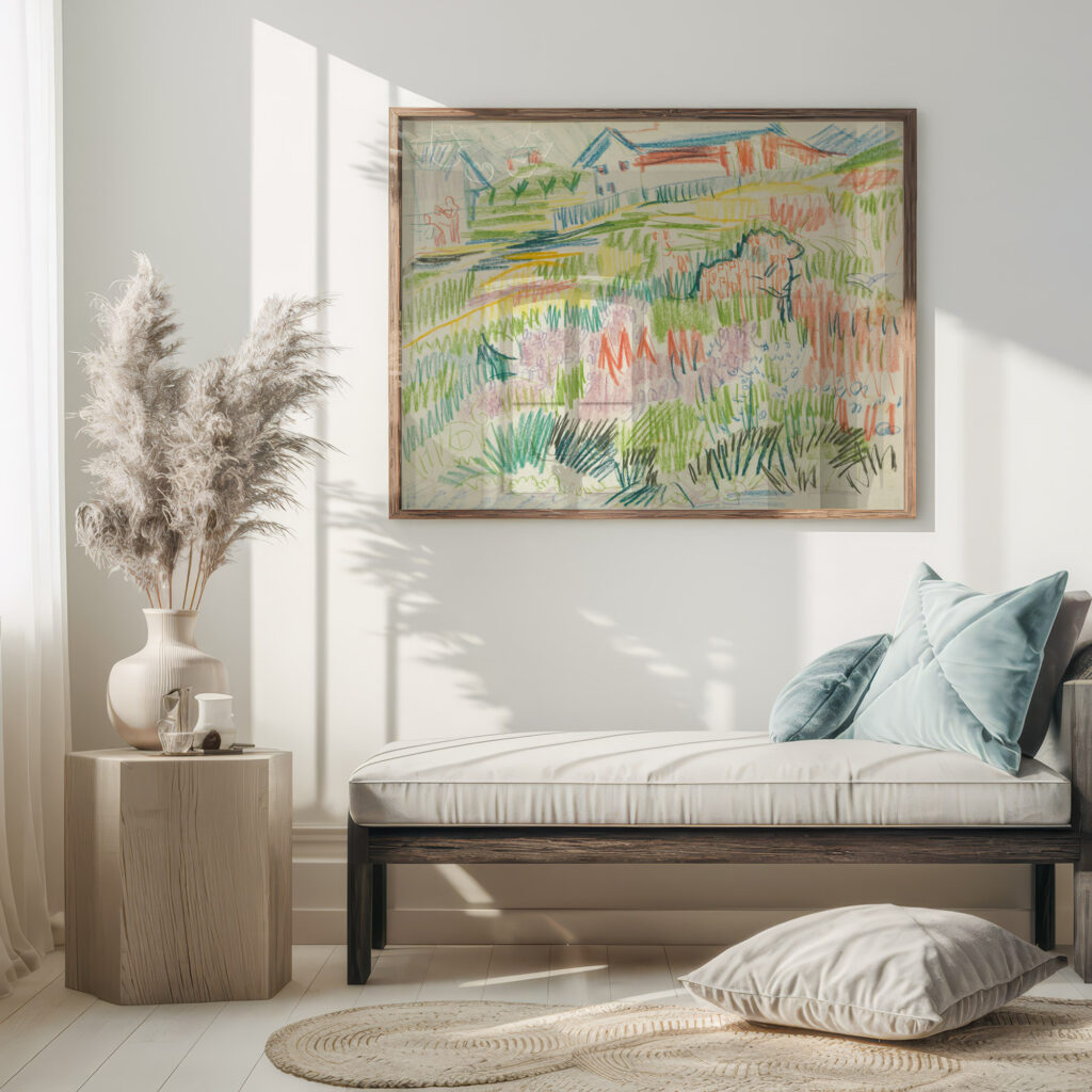Blumenwiese mit Hausern Ernst Ludwig Kirchner 5 mockup