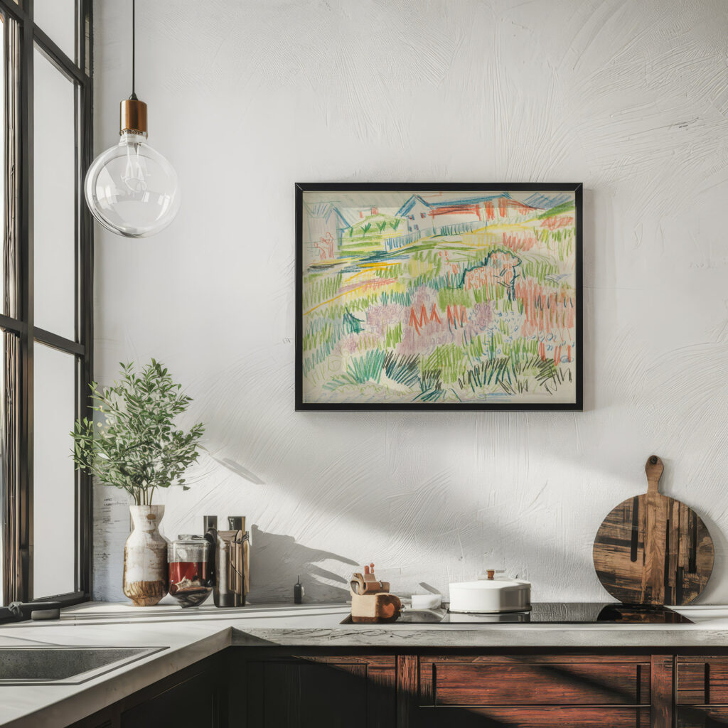 Blumenwiese mit Hausern Ernst Ludwig Kirchner 6 mockup