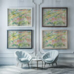 Blumenwiese mit Hausern Ernst Ludwig Kirchner framed posters mockup Blumenwiese mit Hausern Ernst Ludwig Kirchner framed posters mockup