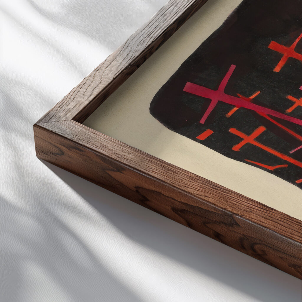 Blutige Krauze around 1923 Karl Wiener close up dark wood mockup