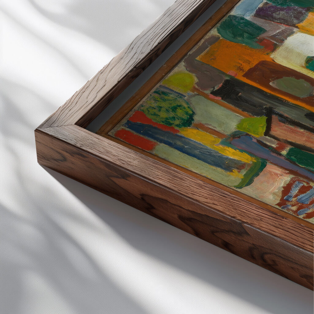 Boats at Collioure 1944 Sasza Blonder close up dark wood mockup