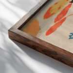 Boekillustraties 1911 Hashiguchi Goyo close up dark wood mockup